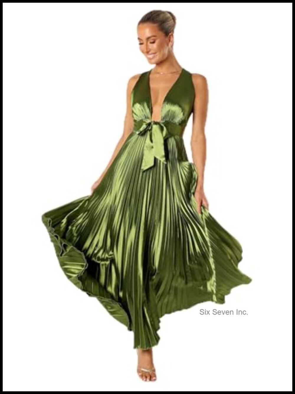 Women's Maxi Dress Pleated A-Line Formal Sleeveless